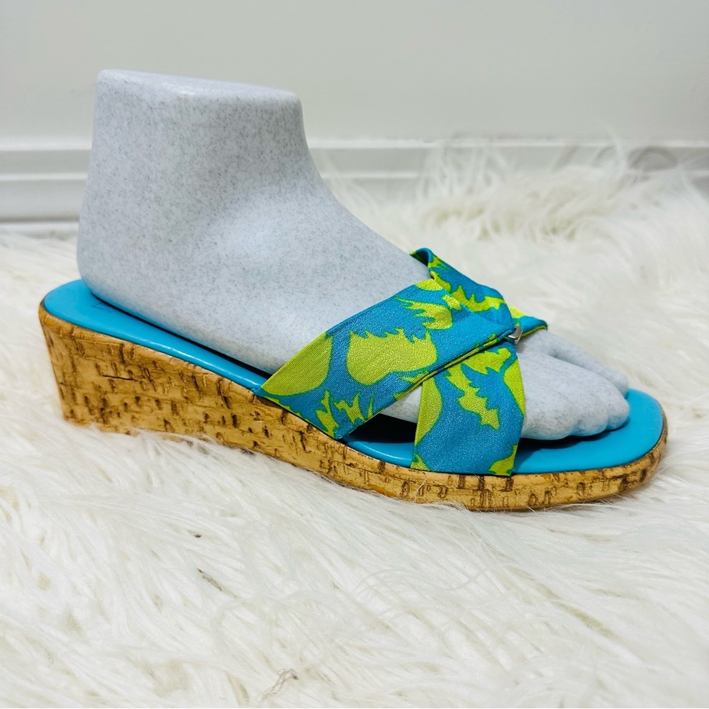 Italian Shoe Makers Turquoise Blue Sandals 8